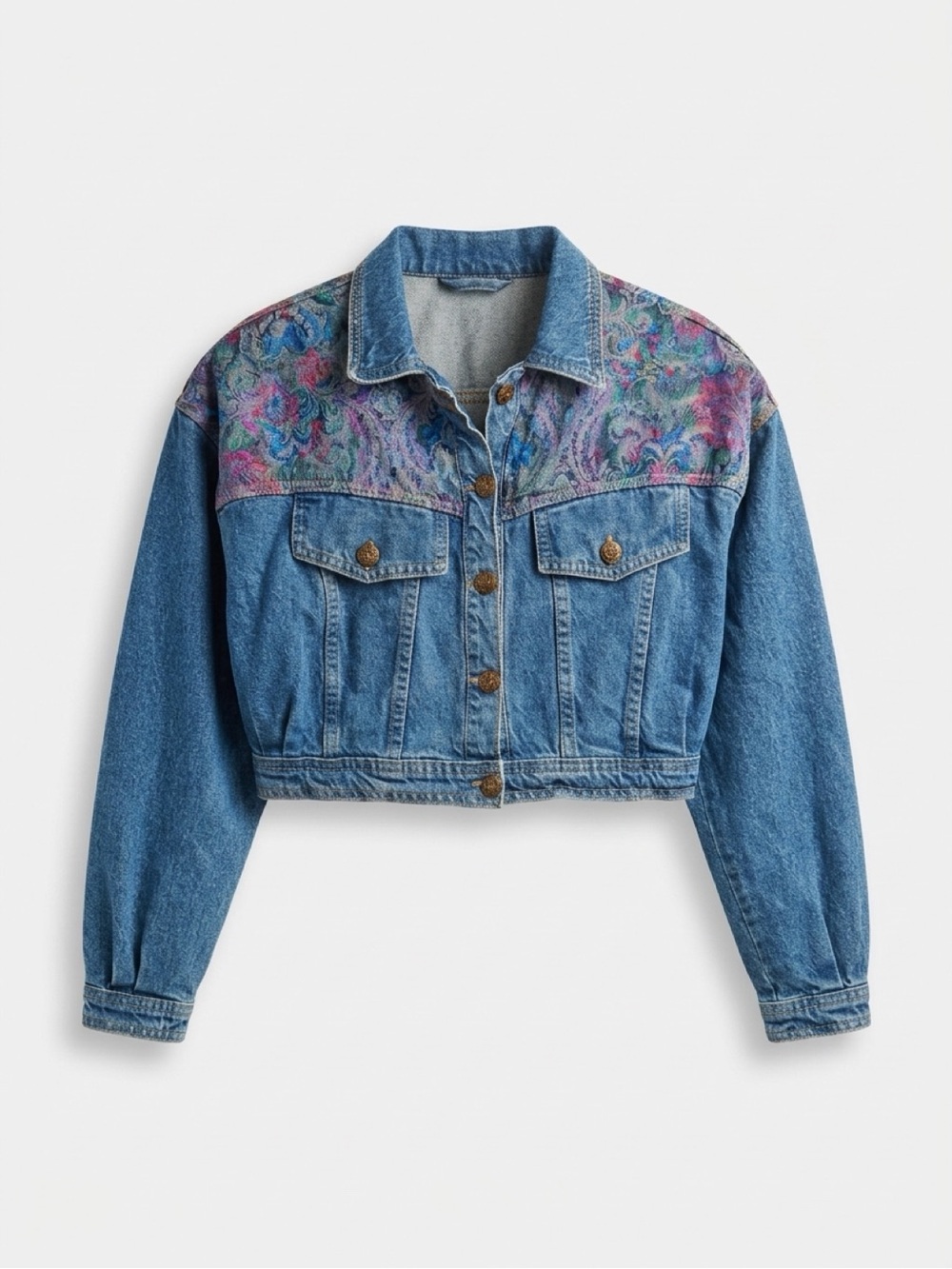 Vintage Tanya Jeans Made in Canada Tapestry Yoke Denim Jacket Medium